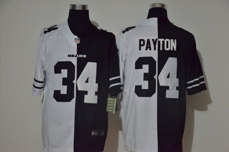 Men Oakland Raiders #34 Payton Black white Half version 2020 Nike NFL Jerseys
